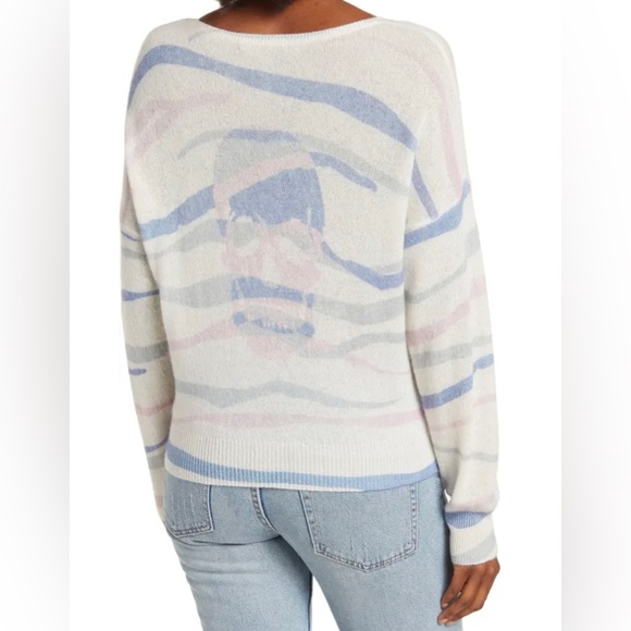 NWT SKULL CASHMERE Mara Tiger Stripe Print Cashmere Sweater Small - Picture 2 of 10